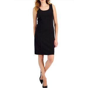 Tahari Dress Black 14W 14 W Stretch Sleeveless Classic Career Church Party